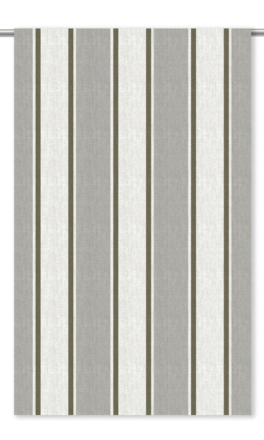 Regency Striped Home Decor Fabric By the Yard (Pale Gray/ Umber Brown)