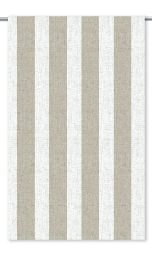 Awning Striped Window Curtains (Warm Gray/ White)