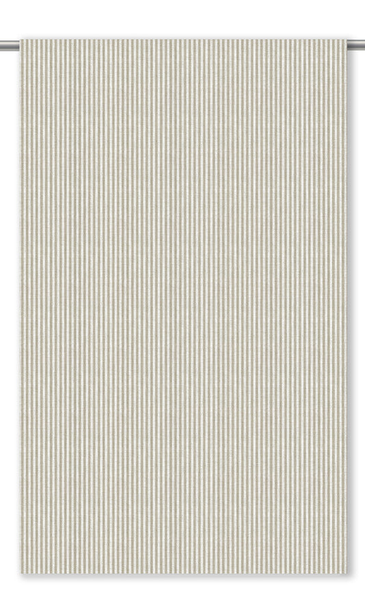 Candy Striped Home Decor Fabric By the Yard (Peanut Brown/ White)