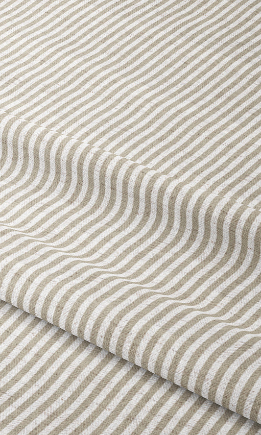 Candy Striped Drapery (Greige/ White)