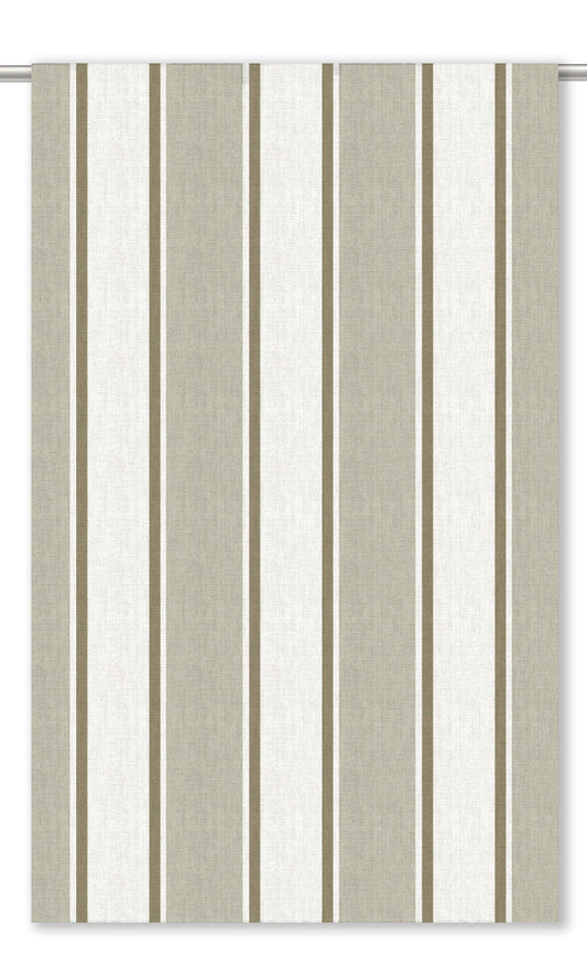 Regency Striped Home Decor Fabric By the Yard (Beige/ Coffee Brown)