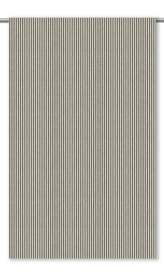 Candy Striped Home Decor Fabric By the Yard (Dark Olive Brown/ White)