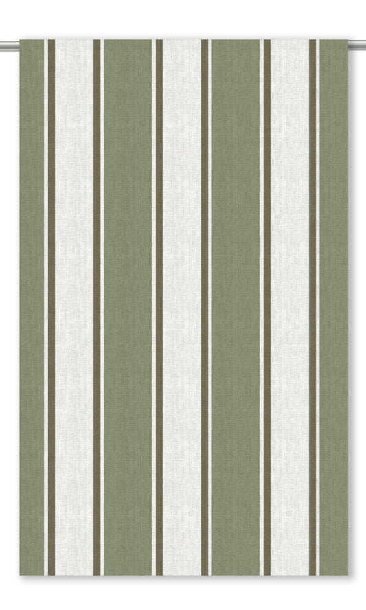 Regency Striped Home Decor Fabric Sample (Sage Green/ White)