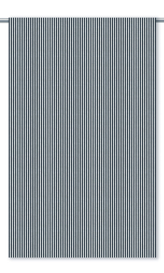 Candy Striped Home Decor Fabric By the Yard (Navy Blue/ White)