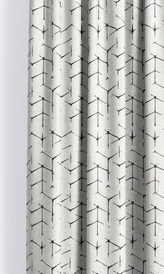 Modern Abstract Home Decor Fabric Sample (Black & White)