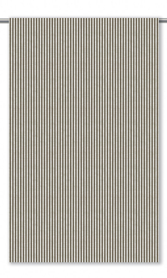 Candy Striped Home Decor Fabric By the Yard (Olive Brown/ White)