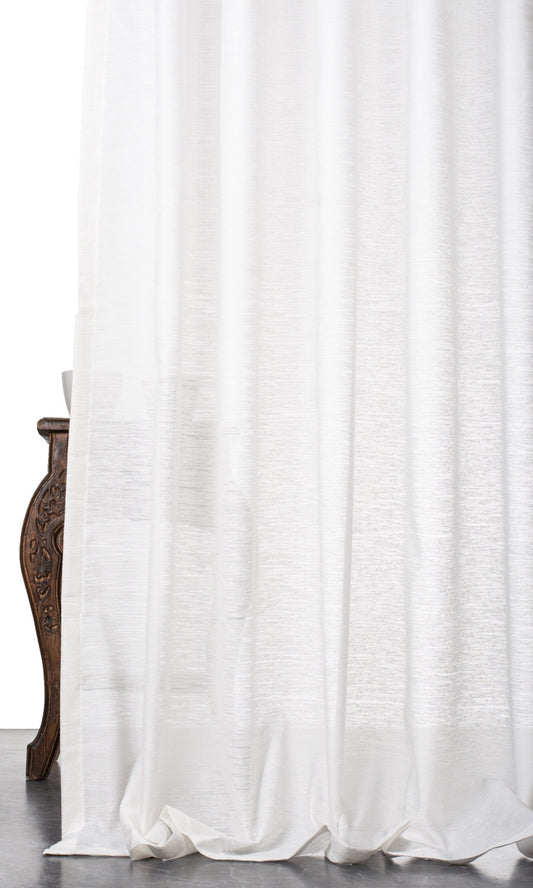 Textured Semi-Sheer Home Decor Fabric Sample (White)
