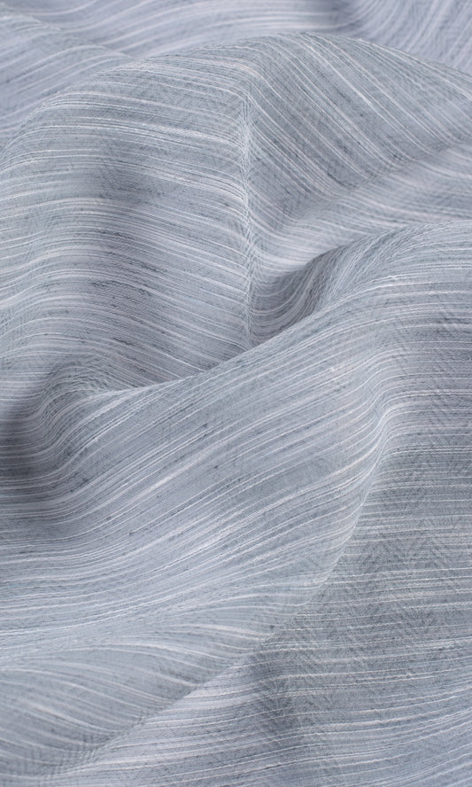 Textured Sheer Home Decor Fabric Sample (Grey/ Blue)