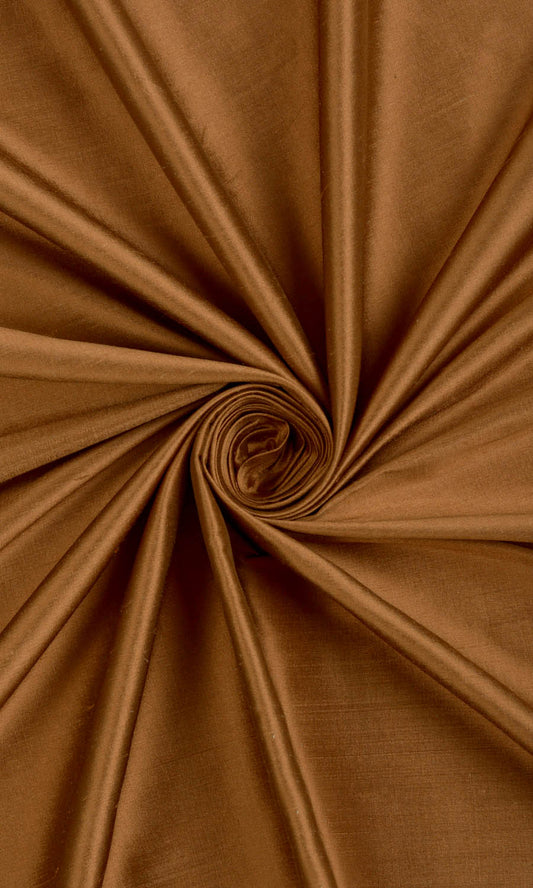 Shantung Silk Home Decor Fabric Sample (Bronzy Orange)