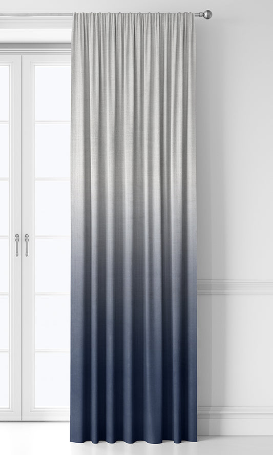 2-Tone Ombre Home Decor Fabric By the Yard (Navy Blue)