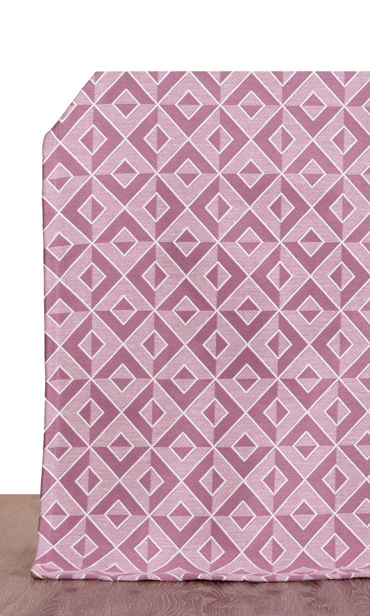Diamond Patterned Jacquard Home Decor Fabric Sample (Pink)