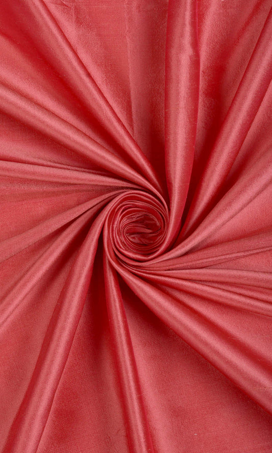 Shantung Silk Home Decor Fabric Sample (Pink Punch)