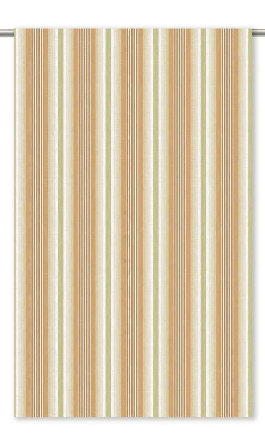 Striped Home Decor Fabric Sample (Pastel Orange/ Sage Green)
