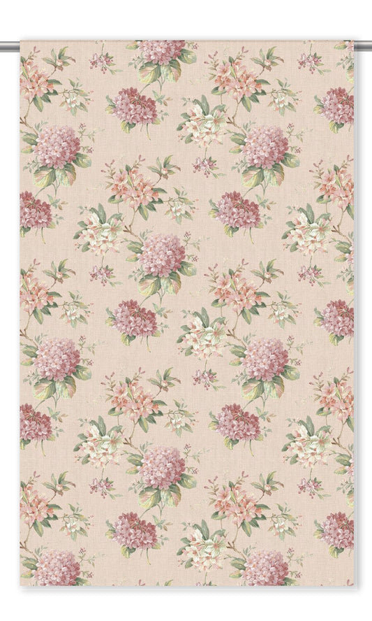 English Floral Home Decor Fabric By the Yard (Blush Pink/ Olive Green)