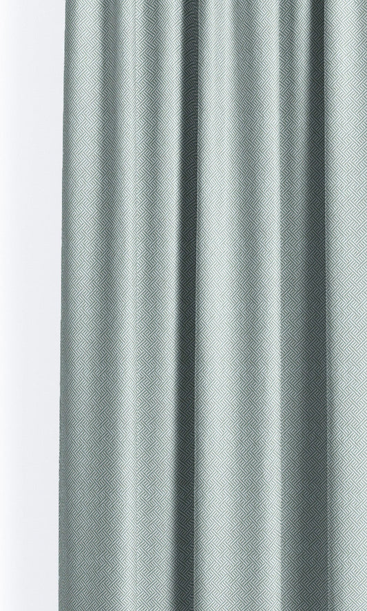 Crosshatch Geo-Print Home Decor Fabric Sample (Pastel Blue/ White)