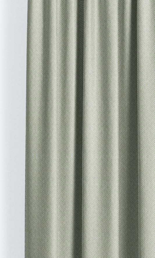 Crosshatch Geo-Print Home Decor Fabric By the Yard (Olive Green/ White)