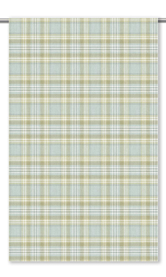 Plaid Roman Shades (Powder Blue/ Soft Green)