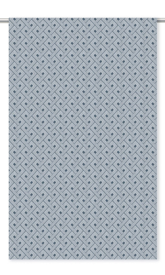 Basketweave Print Roman Shades (Navy Blue/ White)