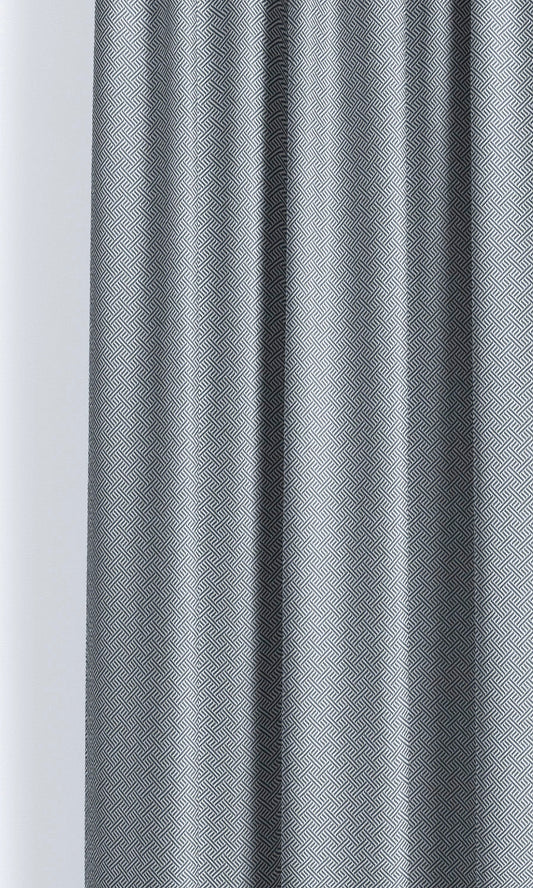 Crosshatch Geo-Print Home Decor Fabric Sample (Denim Blue/ White)