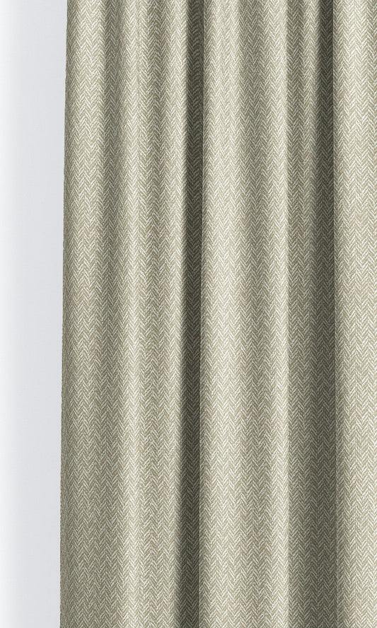 Herringbone Print Home Decor Fabric By the Yard (Olive Green/ White)