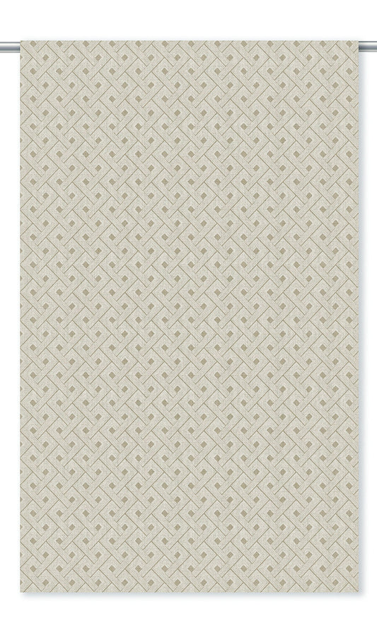 Basketweave Print Window Curtains (Pale Brown/ Beige)