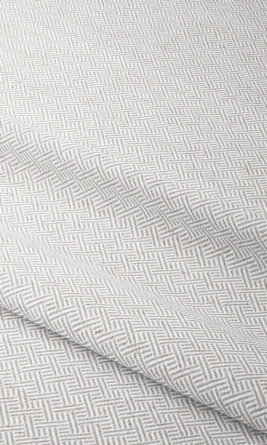 Crosshatch Geo-Print Home Decor Fabric By the Yard (Pale Gray/ White)