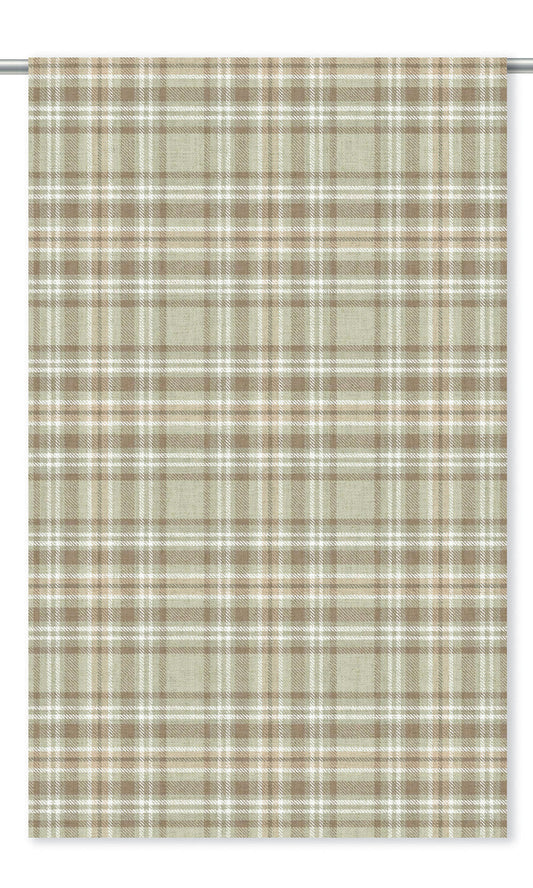 Plaid Home Decor Fabric Sample (Sage Green/ Brown)