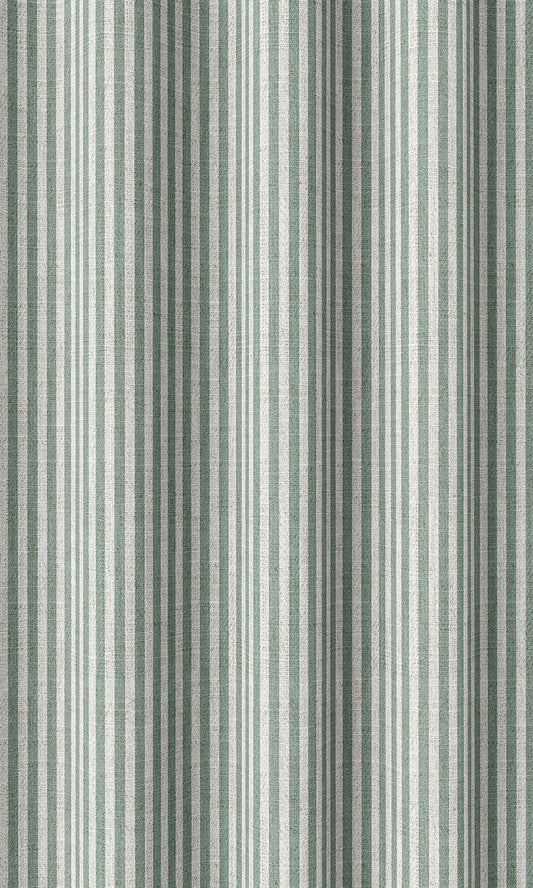 Striped Print Window Curtains (Duck Egg Blue)