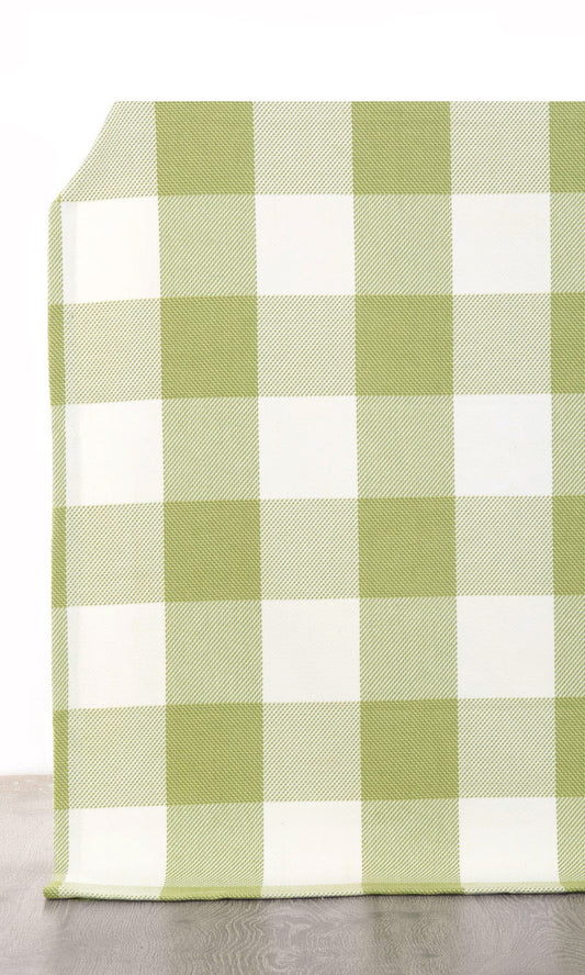 Buffalo Check Fabric Blinds (Olive Green/ White)