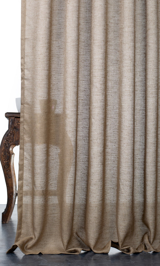 Semi-Sheer Home Décor Fabric By the Yard (Caramel Brown)