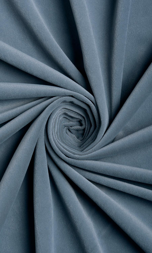 Velvet Home Decor Fabric Sample (Grey/ Blue)