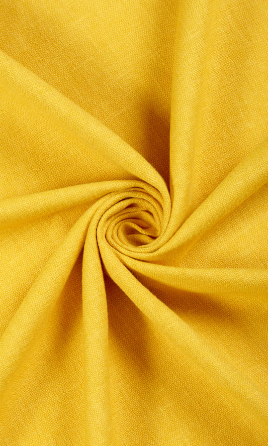 Linen Blend Window Curtains (Yellow)