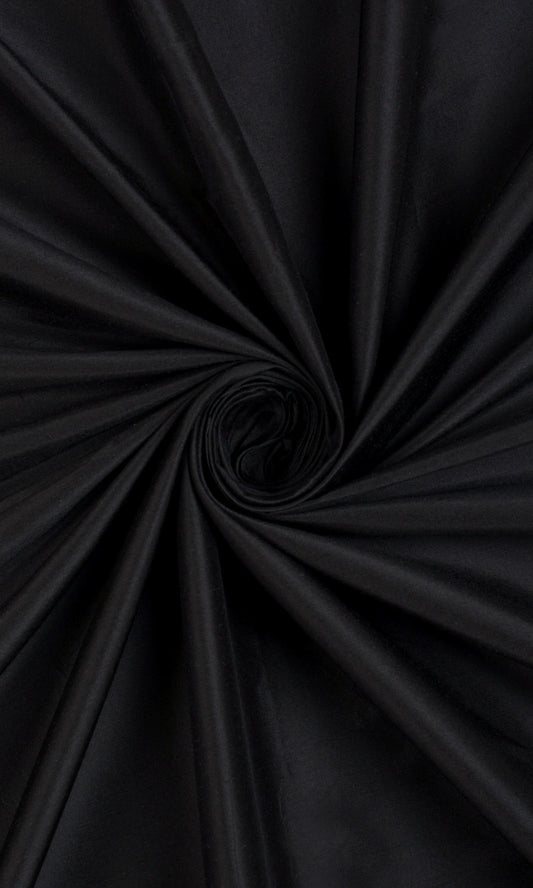 Shantung Silk Home Decor Fabric Sample (Black)