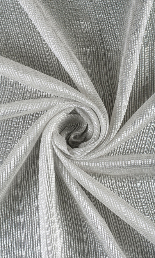 Woven Striped Sheer Drapery (Grey)