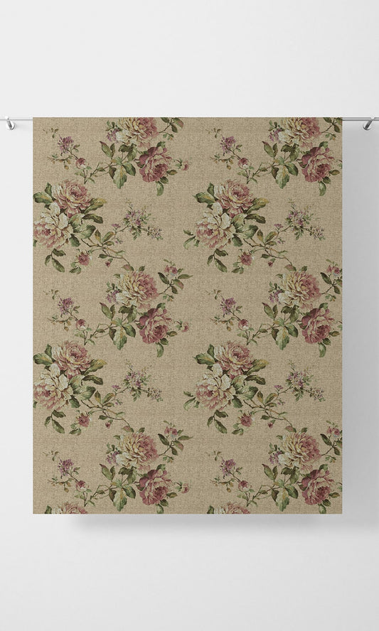 Floral Window Shades (Ochre/ Green/ Red)