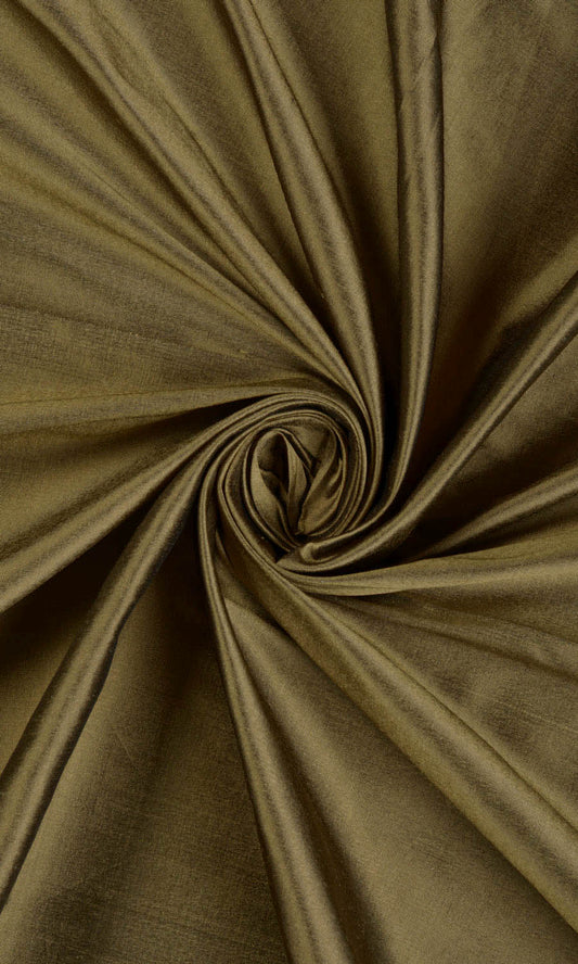 Shantung Silk Home Decor Fabric By the Yard (Dark Olive Green)