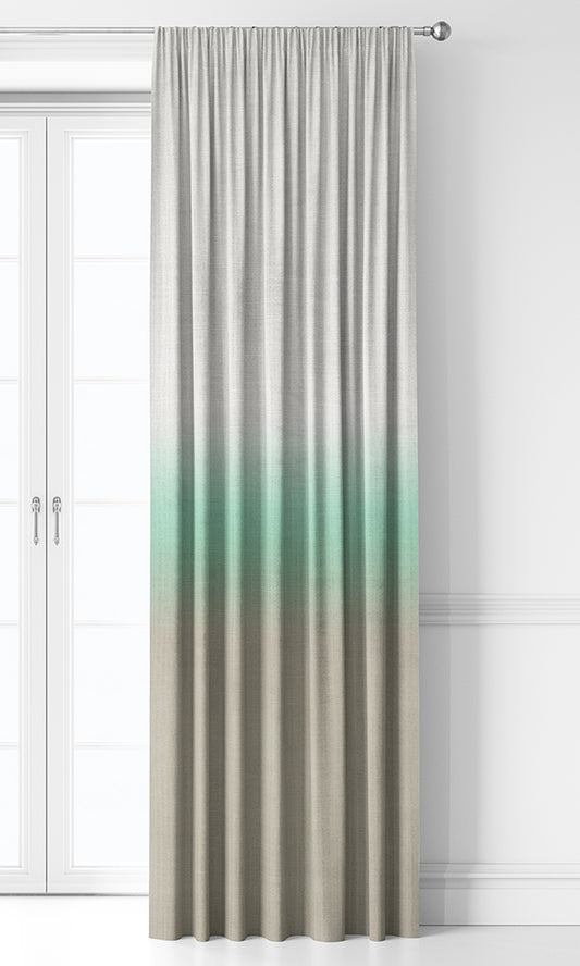 3-Tone Ombre Home Décor Fabric By the Yard (Green/ Beige)
