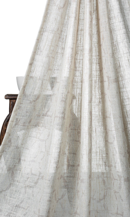 Self-Patterned Sheer Window Curtains Milky White)