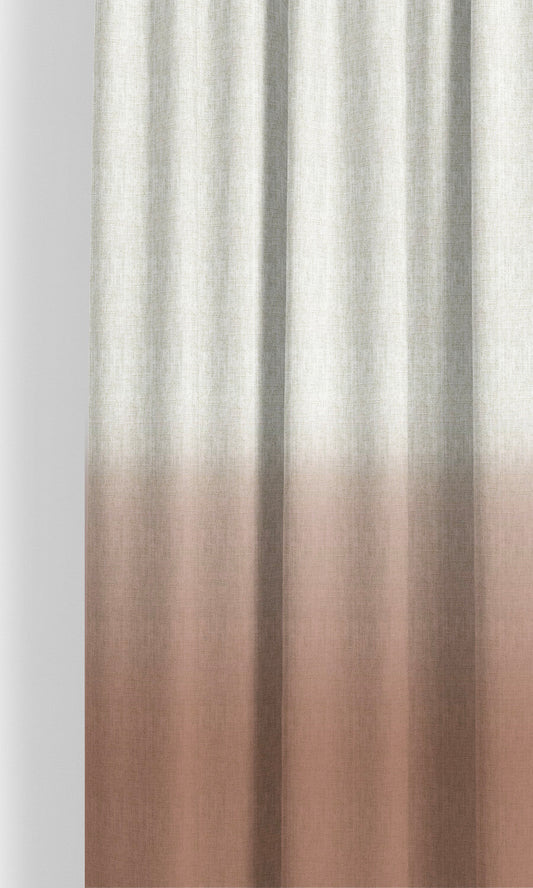 Two-Tone Ombre Window Curtains (Salmon Pink/ White)