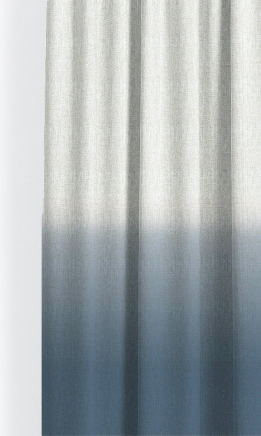 Two-Tone Ombre Home Decor Fabric By the Yard (Prussian Blue/ White)