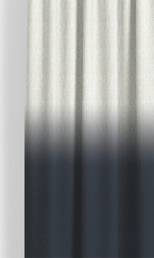 Two-Tone Ombre Window Curtains (Midnight Blue/ White)