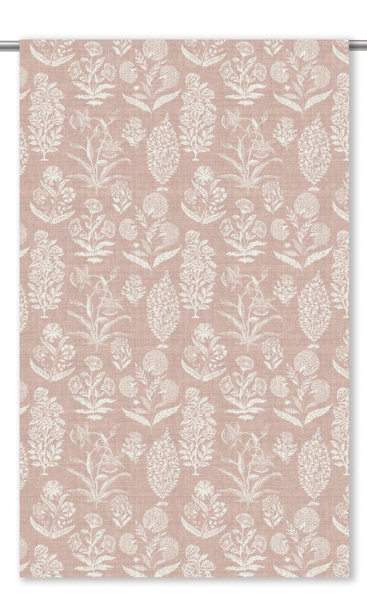 Floral Print Home Decor Fabric By the Yard (Blush Pink/ White)