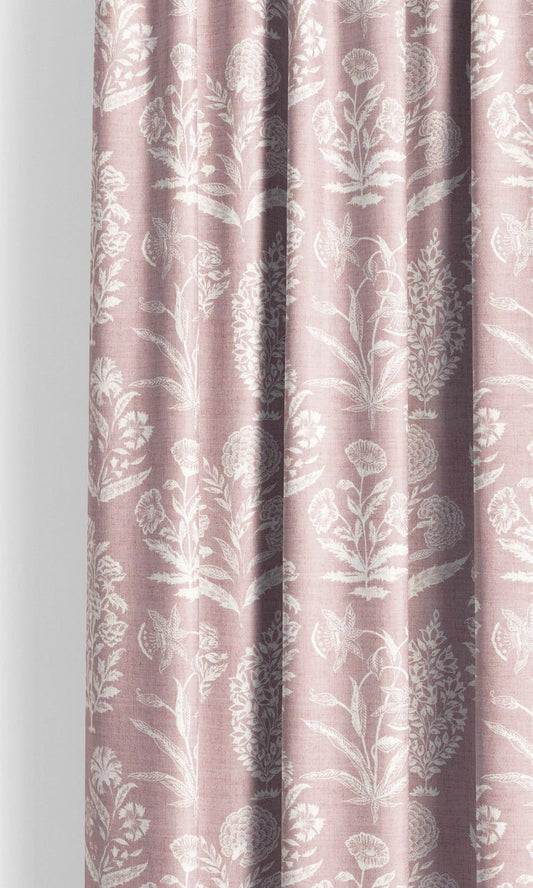 Floral Print Home Decor Fabric By the Yard (Dusty Pink/ White)