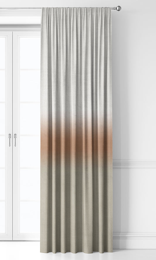 3-Tone Ombre Window Curtains (Rust Orange/ Beige)
