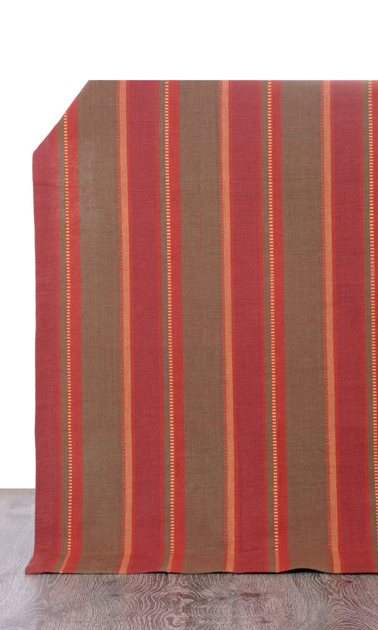 Cotton Drapery (Red/ Green)