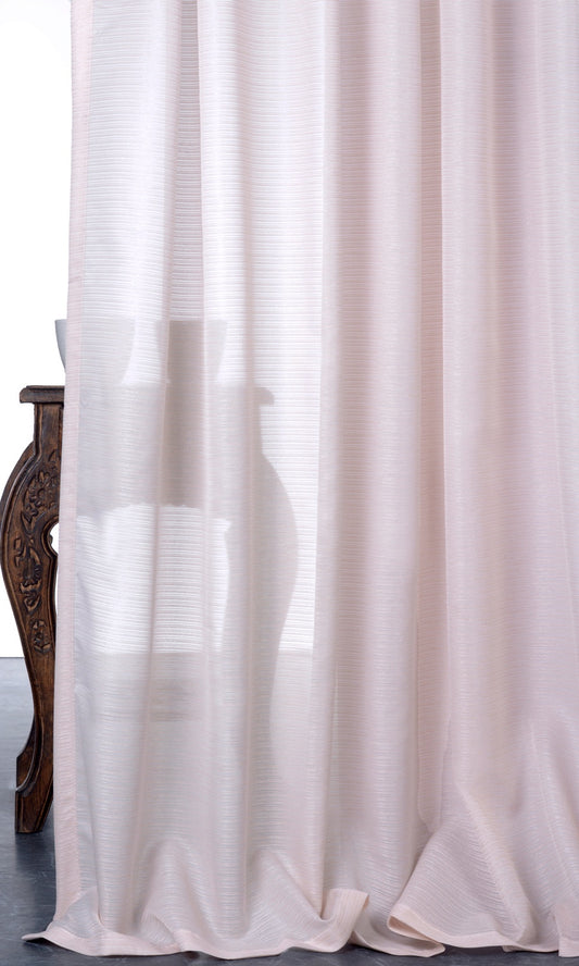 Striped Sheer Home Decor Fabric Sample (Pastel Pink)