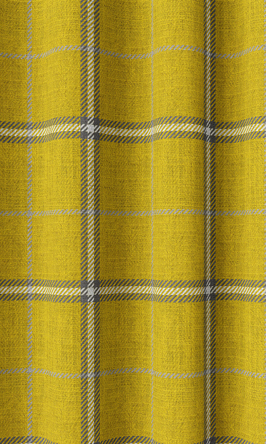 Check Patterned Home Decor Fabric Sample (Yellow)