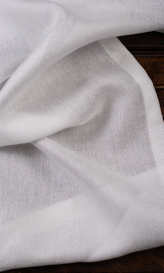 Plain Semi-Sheer Home Decor Fabric Sample (Pearl White)