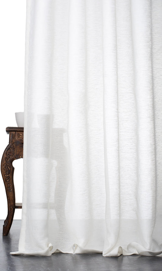 Plain Semi-Sheer Home Decor Fabric Sample (White)