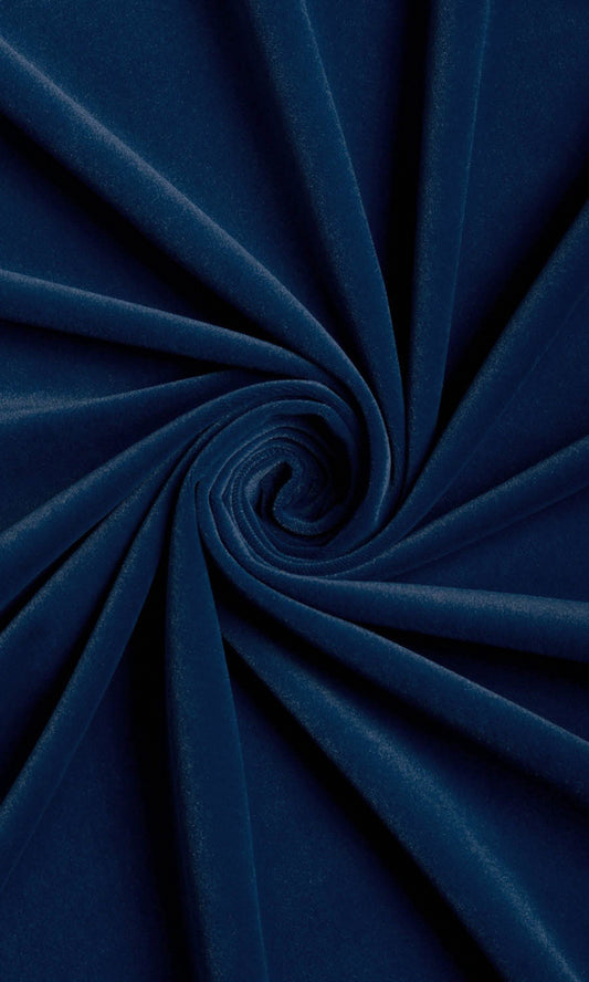 Velvet Home Decor Fabric By the Yard (Midnight Blue)